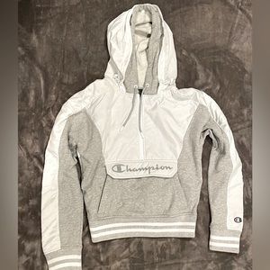 Hoodie with rain jacket material